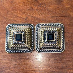 Vintage Paquette Gold Two Tone Square Belt Buckle